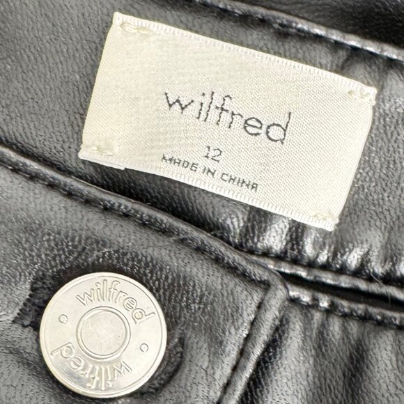 NWT Aritzia Wilfred Melina Pant in Japanese vegan leather black size 12 - Picture 7 of 10
